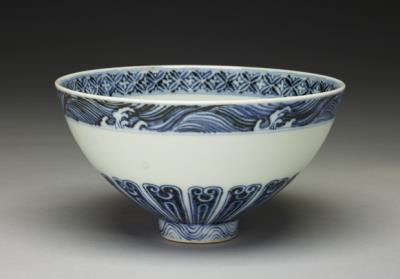 图片[2]-Bowl with geometric flowers decoration in underglaze blue, Ming dynasty, Yongle reign (1403-1424)-China Archive